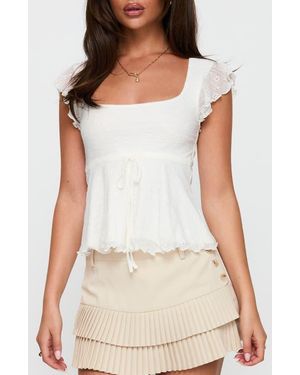 Princess Polly Auroraah Frill Top - White