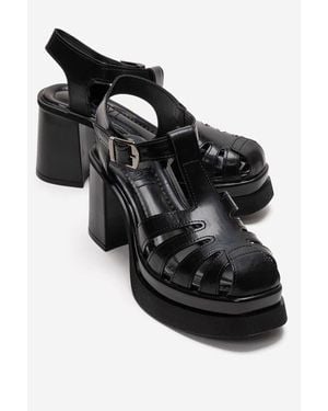 Prologue Shoes Rovena Platform Block Heel Sandal - Black