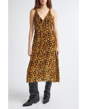 R13 Grunge Leopard Print Slipdress - Multicolor
