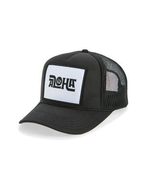 Friday Feelin Aloha Flower Trucker Hat - Black