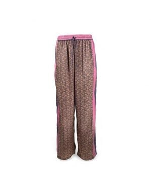 Monzlapur Paisley Motif Pant With Stripe - Brown