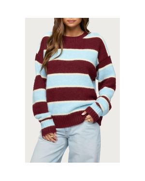 Edikted Conrad Stripe Sweater - Red