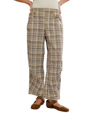 Free People Nice Choice Stripe Pull-On Pants - Natural