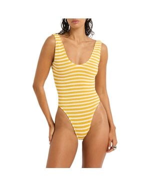 Bondeye Mara Striped One-Piece Swimsuit - Yellow