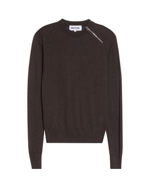 Partow Bea Zip Virgin Wool Sweater - Brown