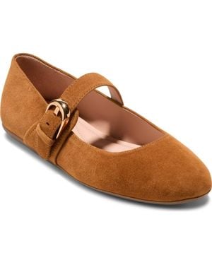 Cole Haan Grand Ambition Alissa Mary Jane Leather Flat - Brown
