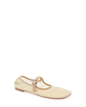 Sandy Liang Mesh Mary Jane Flat - Natural