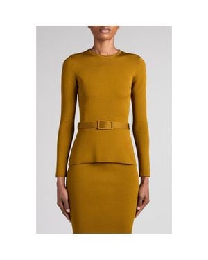 Tom Ford Belted Tech Viscose Blend Sweater - Yellow
