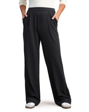 Rhone Revive Pleated Wide Leg Pants - Black