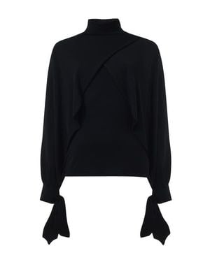 eem Layered Butterfly Sleeve Knitted Sweater - Black