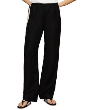 Sanctuary Casual Linen Blend Track Pants - Black