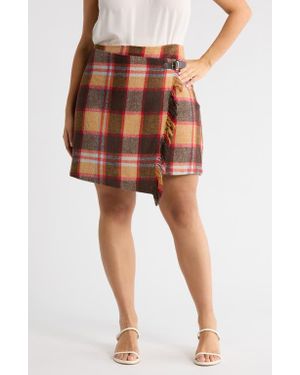 Sugarlips Plaid Faux Wrap Miniskirt - Multicolor
