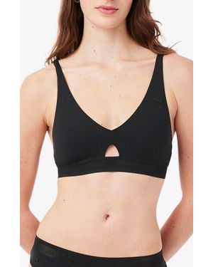 Lacoste Cutout Wireless Microfiber Bra - Black