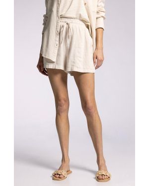Thread & Supply Farrah Tie Waist Linen Blend Shorts - Natural