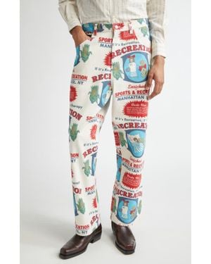 Bode Enrichment Knolly Brook Pants - Red