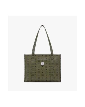 MCM Large Aren School Bag Tote - Green