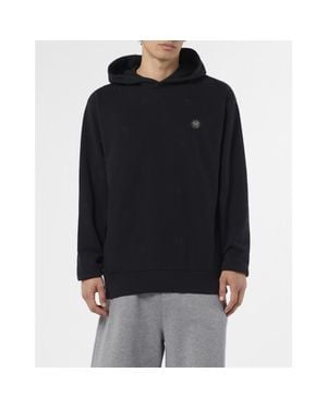Philipp Plein Embroidered Hoodie Sweatshirt Monogram Monogram - Black