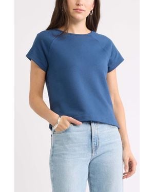 Caslon Short Sleeve Terry Sweatshirt - Blue
