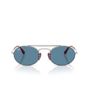 Ray-Ban X Ferrari 54Mm Polarized Oval Sunglasses - Blue