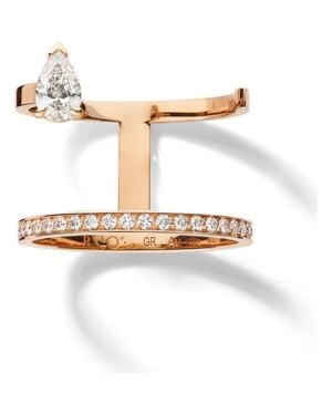 Repossi Serti Sur Vide 2-Row Pear-Cut Diamond Ring - White