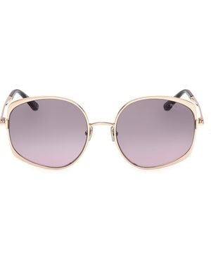 Tom Ford Abbey 58Mm Round Sunglasses - Purple