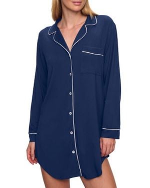 Eberjey Gisele Jersey Knit Sleep Shirt - Blue
