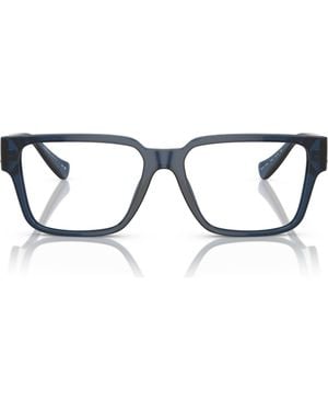 Versace 55Mm Rectangular Optical Glasses - Blue