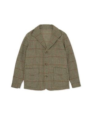Fortela Scotland Check Wool Jacket - Green