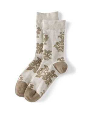 Lands' End 1-Pack Novelty Crew Socks - Natural