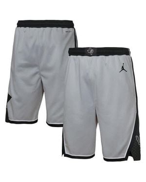 Nike Youth San Antonio Spurs Authentic Statement Edition Swingman Shorts - Gray