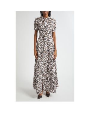 St. John Cotton Eyelet Belted Shirtdress - Gray