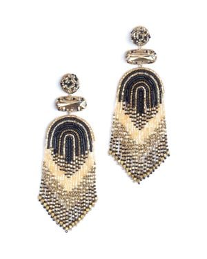 Deepa Gurnani Ishani Beaded Drop Earrings - Black