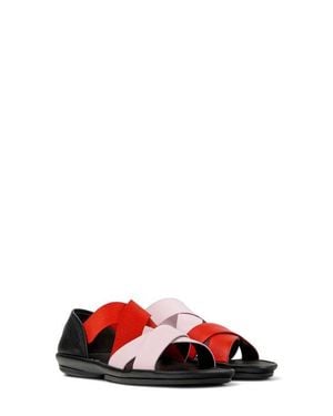 Camper Right Isla Cross Strap Sandal - Red