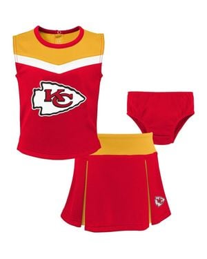 Outerstuff Girls Toddler Kansas City Chiefs Spirit Cheer Two-Piece Cheerleader Set With Bloomers - Red