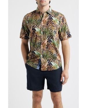 Tommy Bahama Tortola Jungle Trek Short Sleeve Button-Up Shirt - Blue