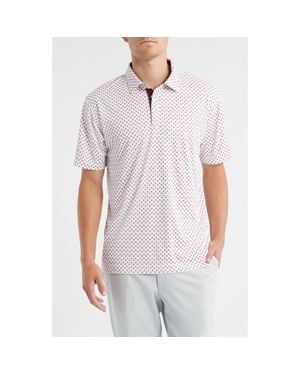 Swannies Hazelwood Modern Fit Foulard Print Performance Golf Polo - White