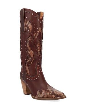 Dingo Untamed Genuine Calf Hair Western Boot - Brown