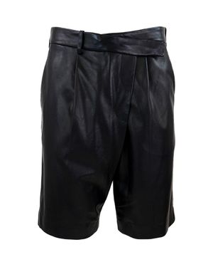 Theo the Label Leto Cross-Over Waist Bermuda Shorts - Black