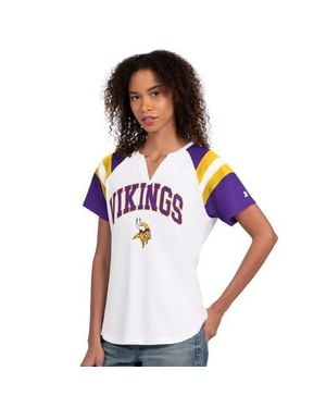 Starter Minnesota Vikings Game On Notch Neck T-Shirt - White