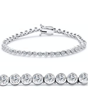 Bliss Diamond 5Ct Diamond Half Bezel Tennis Bracelet 14K Or 7 Lab Grown - White