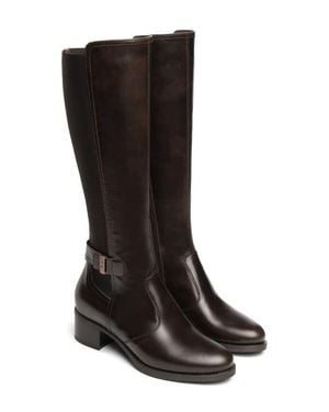 Nero Giardini Block Heel Leather Boot - Black