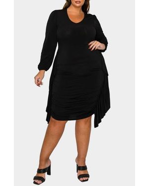 L I V D Nova Ruched Bodycon Dress - Black
