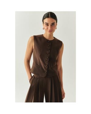 Exquise Elowyn Sleeveless Vest - Brown