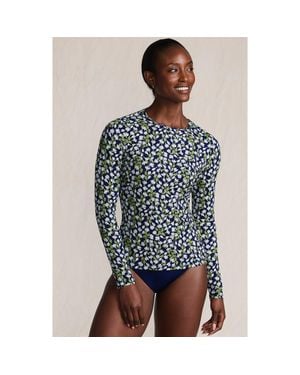 Lands' End Sunshade Upf 50 Long Sleeve Rash Guard Swim Tee - Blue