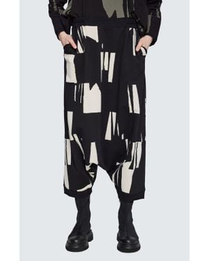 Luukaa Livia Printed Balloon Pants - Black