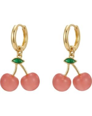 seree Harvest Agate Charm Earrings - Pink