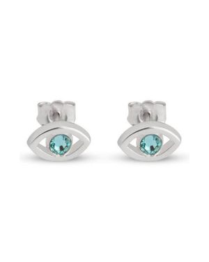 Melanie Marie Evil Eye Birthstone Stud Earrings - Blue