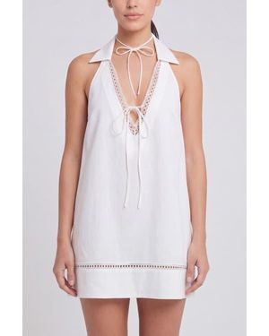 NUAJE NUAJE Lunar Openback Cotton Polo Dress - White