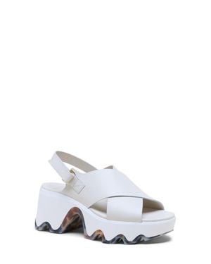 Sorel Kinetic Aura Slingback Platform Sandal - White