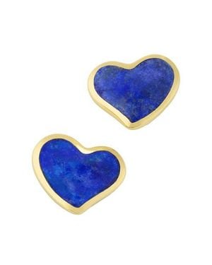 Jan Leslie Heart Stud Earring Set - Blue